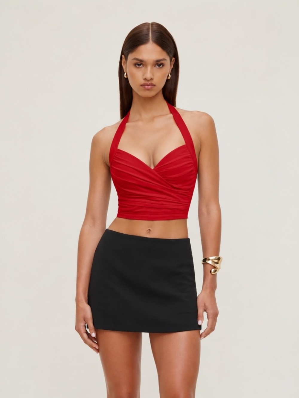 Dynamite Red Halter Crop Top